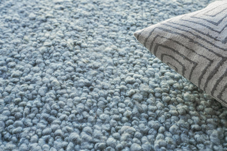 Exquisite Rugs Borelli Hand-loomed New Zealand Wool 4753 Light Blue 5' x 10' Area Rug