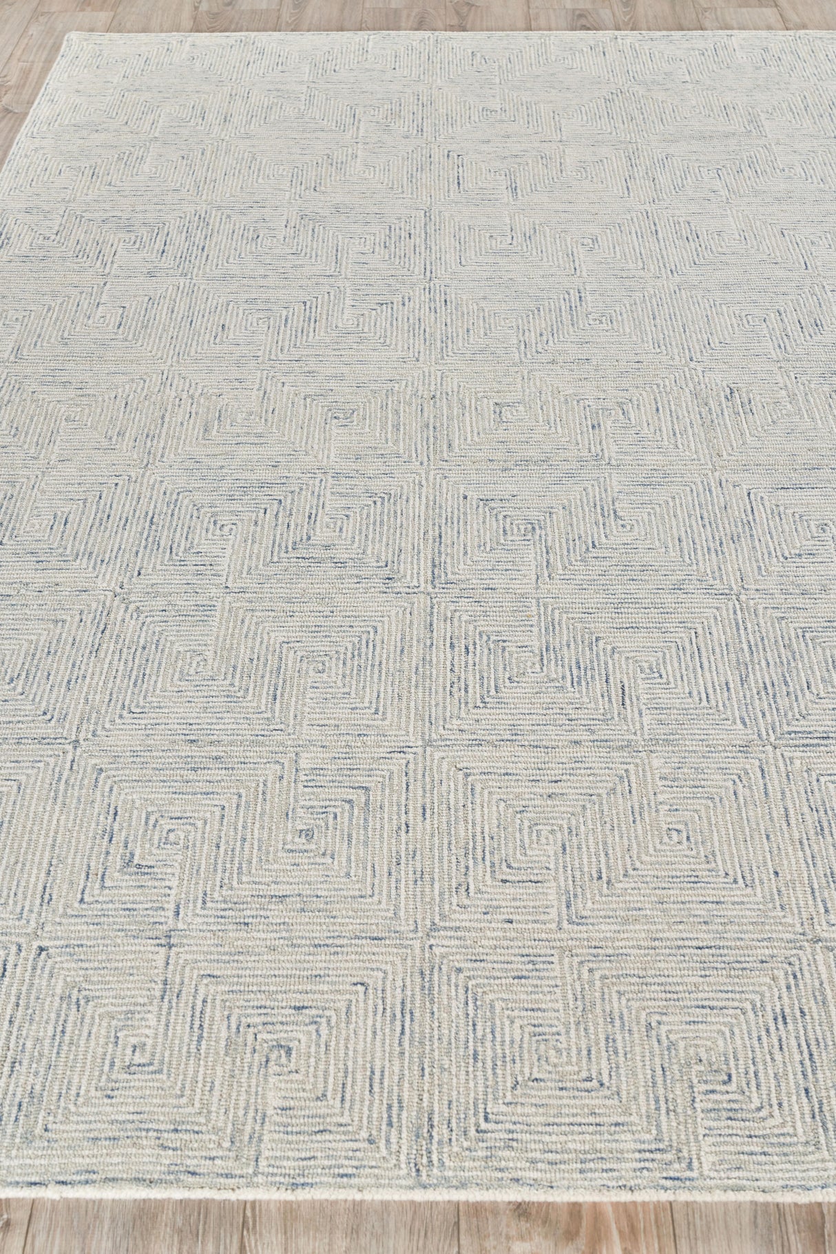 Exquisite Rugs Caprice Hand-tufted New Zealand Wool 4771 Light Blue/Ivory 14' x 18' Area Rug