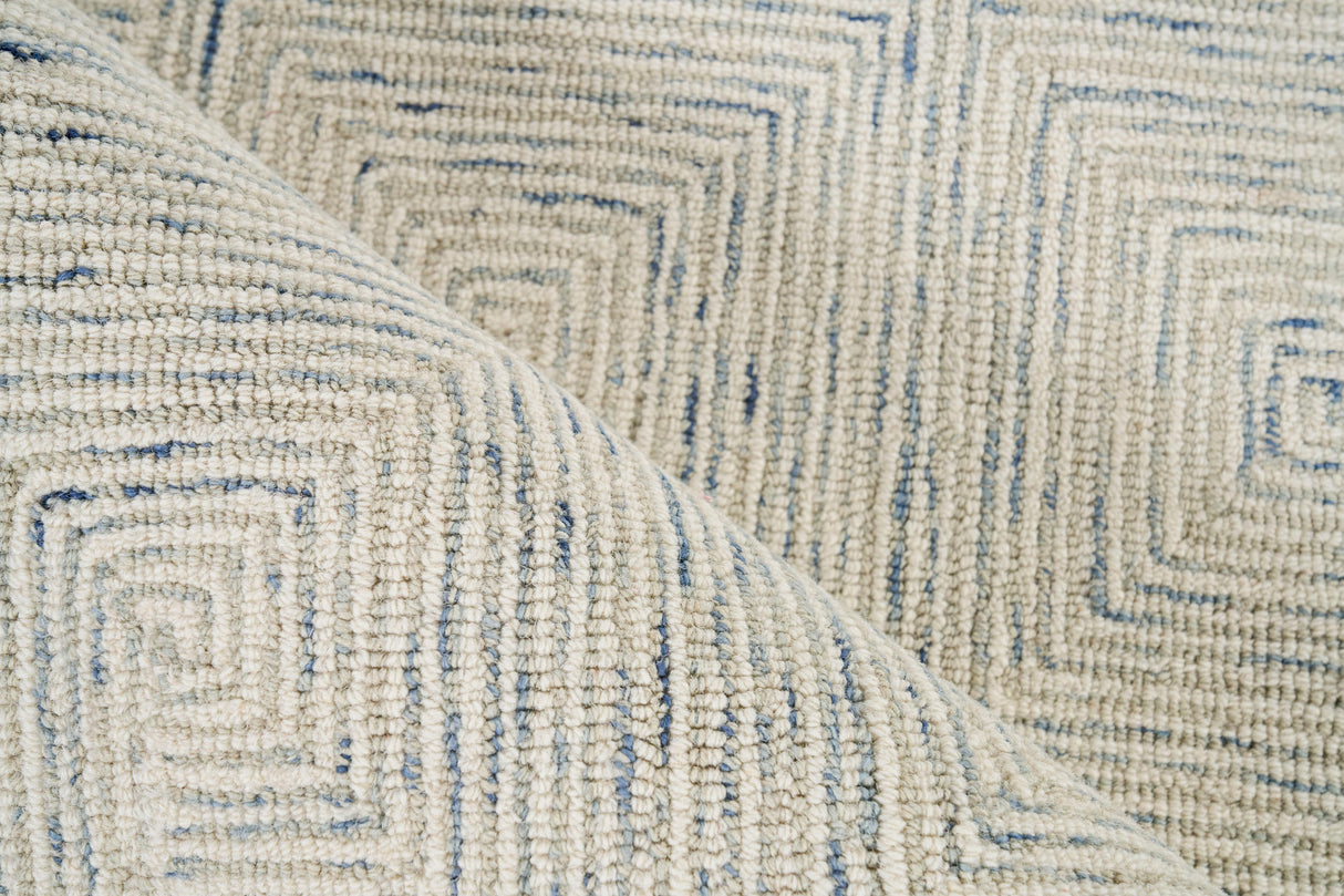 Exquisite Rugs Caprice Hand-tufted New Zealand Wool 4771 Light Blue/Ivory 4' x 6' Area Rug