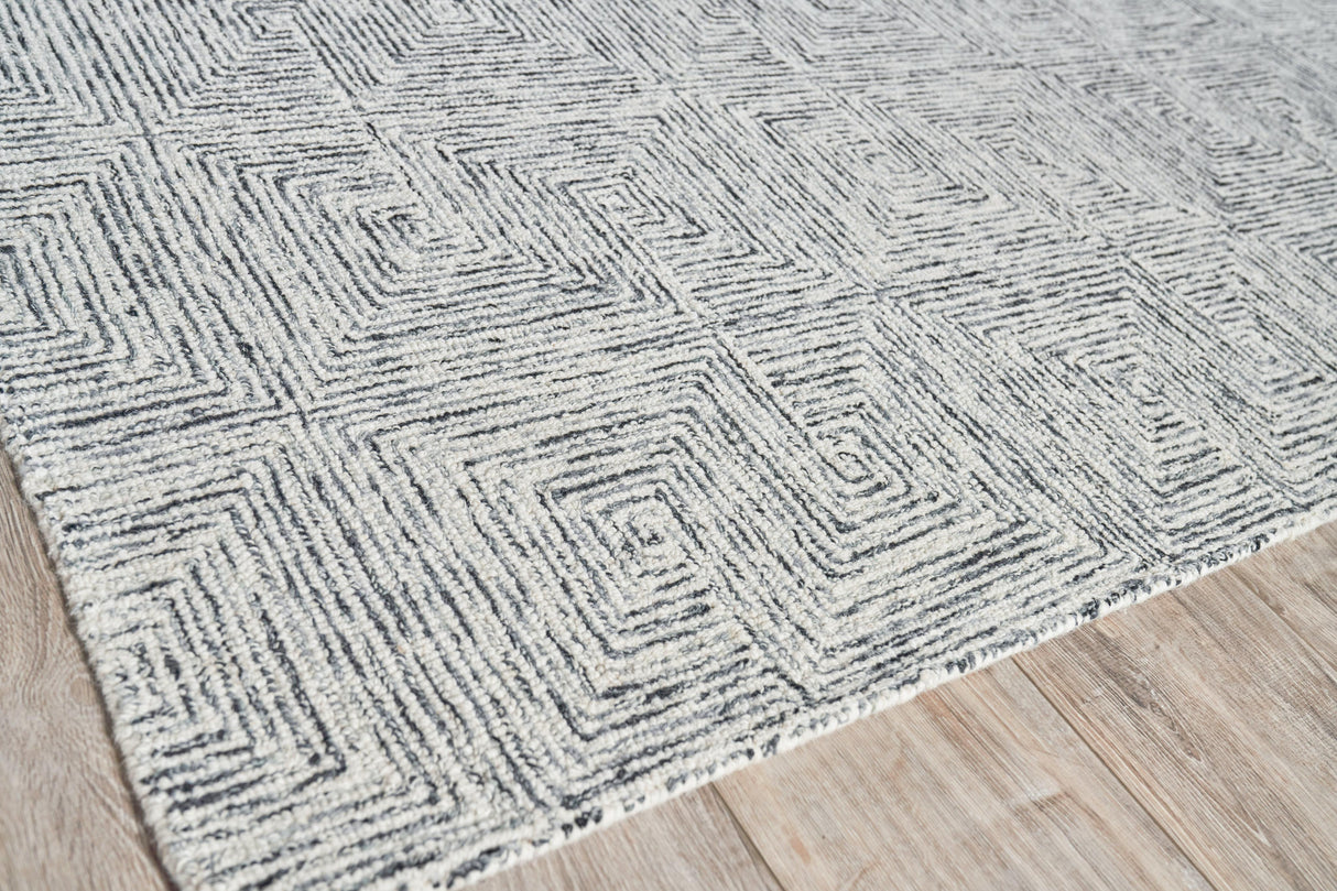Exquisite Rugs Caprice Hand-tufted New Zealand Wool Black/Gray 4' x 6' Area Rug