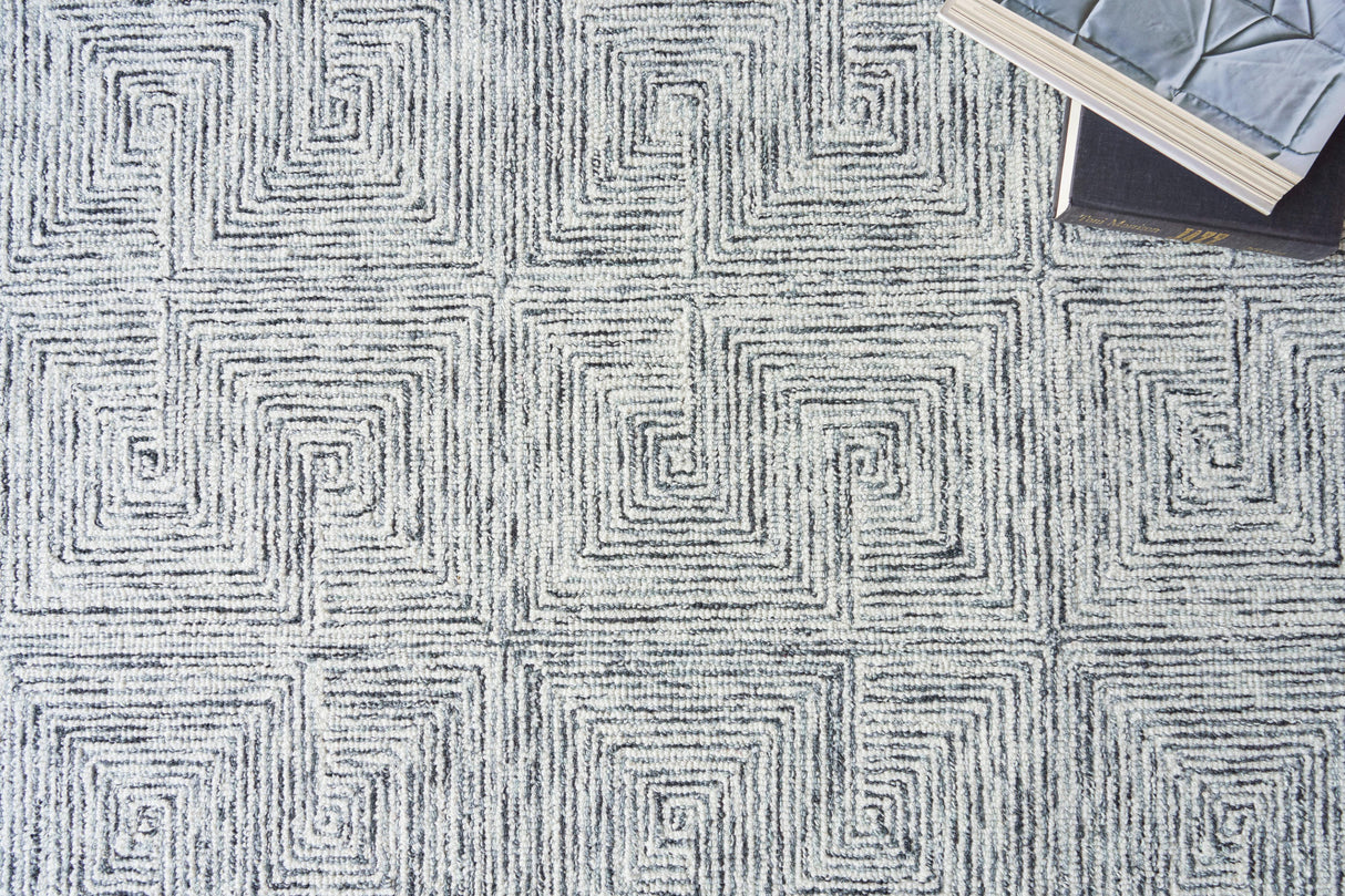 Exquisite Rugs Caprice Hand-tufted New Zealand Wool Black/Gray 4' x 6' Area Rug