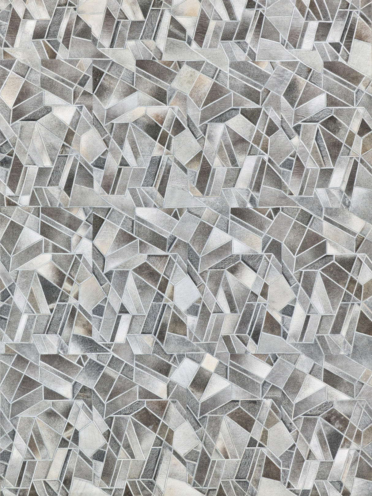 Exquisite Rugs Natural Hide Handmade Leather Hide in 4782 Gray/Ivory 8' x 10' Area Rug