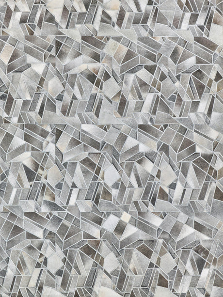 Exquisite Rugs Natural Hide Handmade Leather Hide in 4782 Gray/Ivory 8' x 10' Area Rug