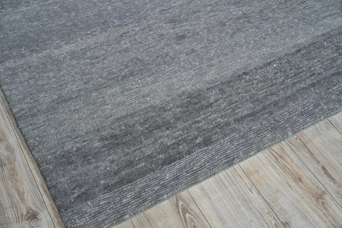 Exquisite Rugs Merino Wool Hand-knotted 4805 Dark Gray 2' x 3' Area Rug