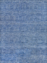 Exquisite Rugs Aldridge Hand Knotted Wool/Bamboo Silk in 4826 Blue/Ivory 8' x 10' Area Rug