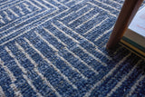 Exquisite Rugs Aldridge Hand Knotted Wool/Bamboo Silk in 4826 Blue/Ivory 8' x 10' Area Rug