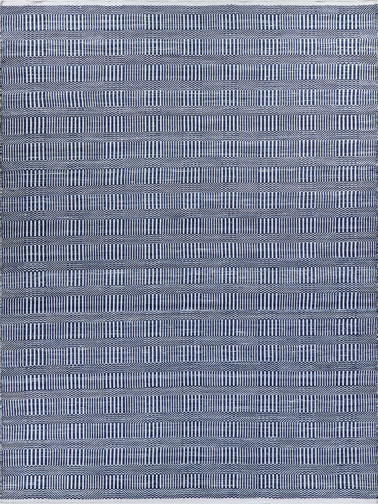 Exquisite Rugs Naples Indoor/Outdoor Flatweave PET yarn 4884 Ivory/Blue 9' x 14' Area Rug