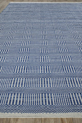 Exquisite Rugs Naples Indoor/Outdoor Flatweave PET yarn 4884 Ivory/Blue 9' x 14' Area Rug