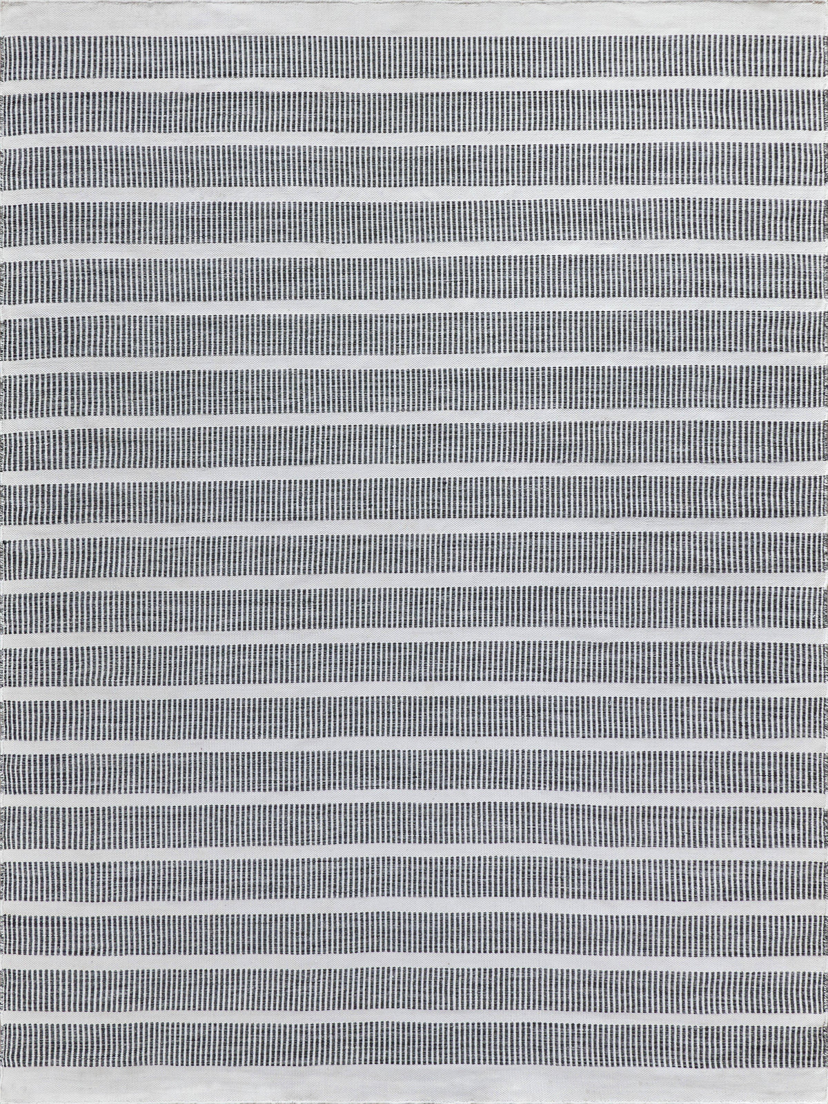 Exquisite Rugs Boca Indoor/Outdoor Flatweave PET yarn 4889 Ivory/Black 2' x 3' Area Rug