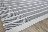 Exquisite Rugs Boca Indoor/Outdoor Flatweave PET yarn 4889 Ivory/Black 2' x 3' Area Rug