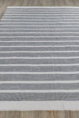 Exquisite Rugs Boca Indoor/Outdoor Flatweave PET yarn 4889 Ivory/Black 2' x 3' Area Rug