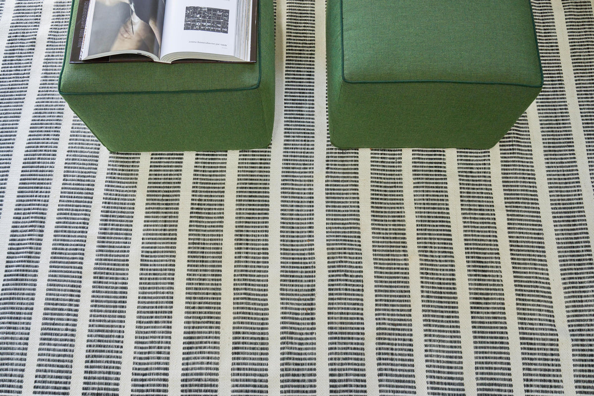 Exquisite Rugs Boca Indoor/Outdoor Flatweave PET yarn 4889 Ivory/Black 2' x 3' Area Rug