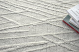 Exquisite Rugs Crescendo Hand Loomed Bamboo Silk in 4904 White 9' x 12' Area Rug
