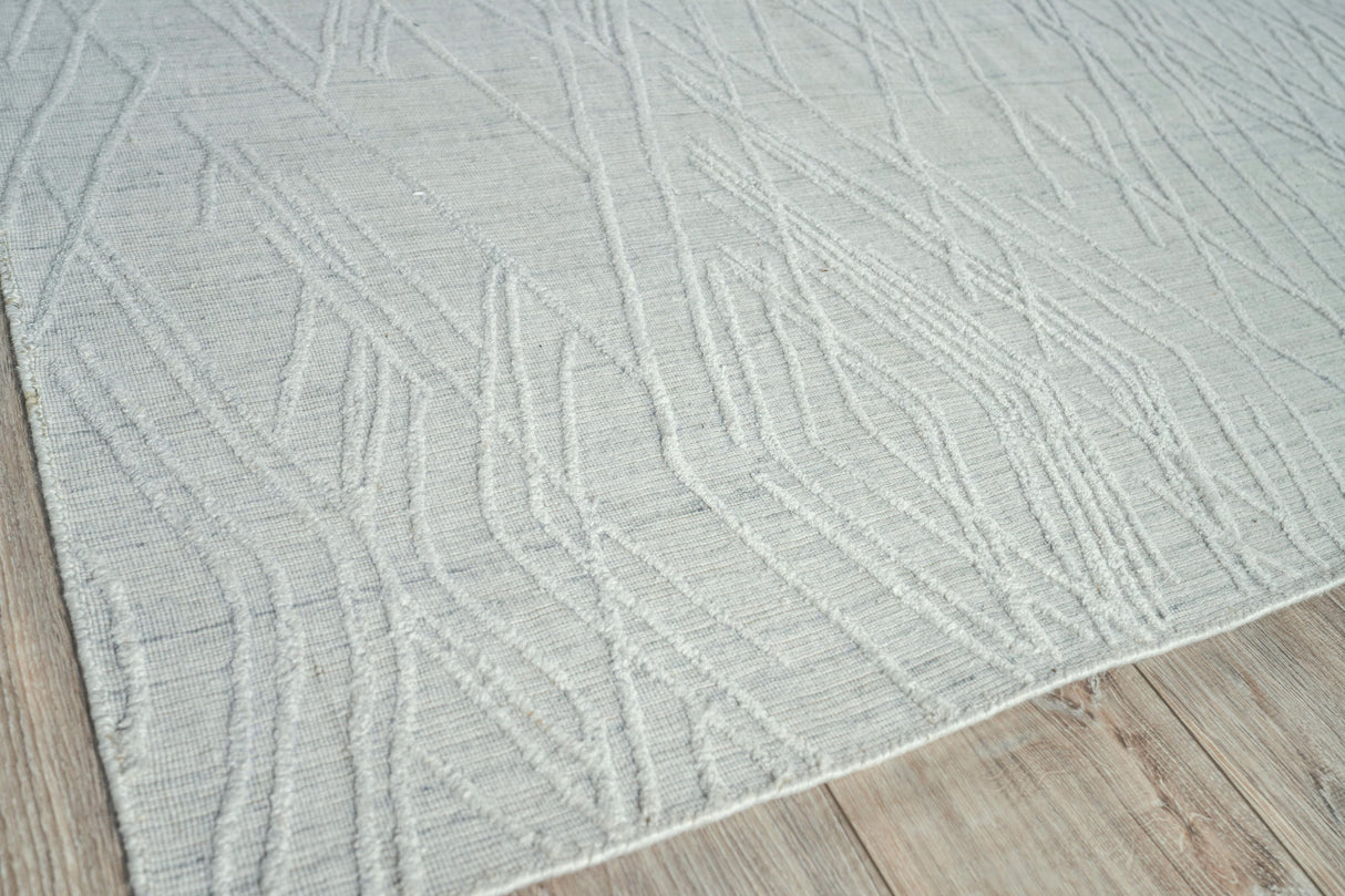 Exquisite Rugs Crescendo Hand Loomed Bamboo Silk in 4904 White 9' x 12' Area Rug