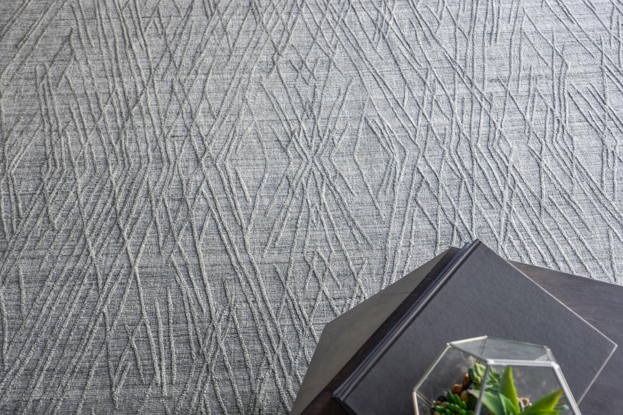 Exquisite Rugs Crescendo Hand Loomed Bamboo Silk in 4905 Charcoal Gray 12' x 15' Area Rug