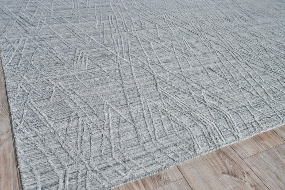 Exquisite Rugs Crescendo Hand Loomed Bamboo Silk in 4905 Charcoal Gray 12' x 15' Area Rug