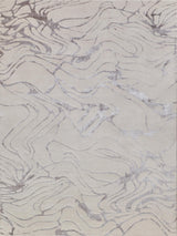 Exquisite Rugs Aries Hand Knotted Wool/Bamboo Silk in 4911 Silver 8' x 10' Area Rug