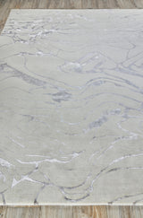 Exquisite Rugs Aries Hand Knotted Wool/Bamboo Silk in 4911 Silver 8' x 10' Area Rug