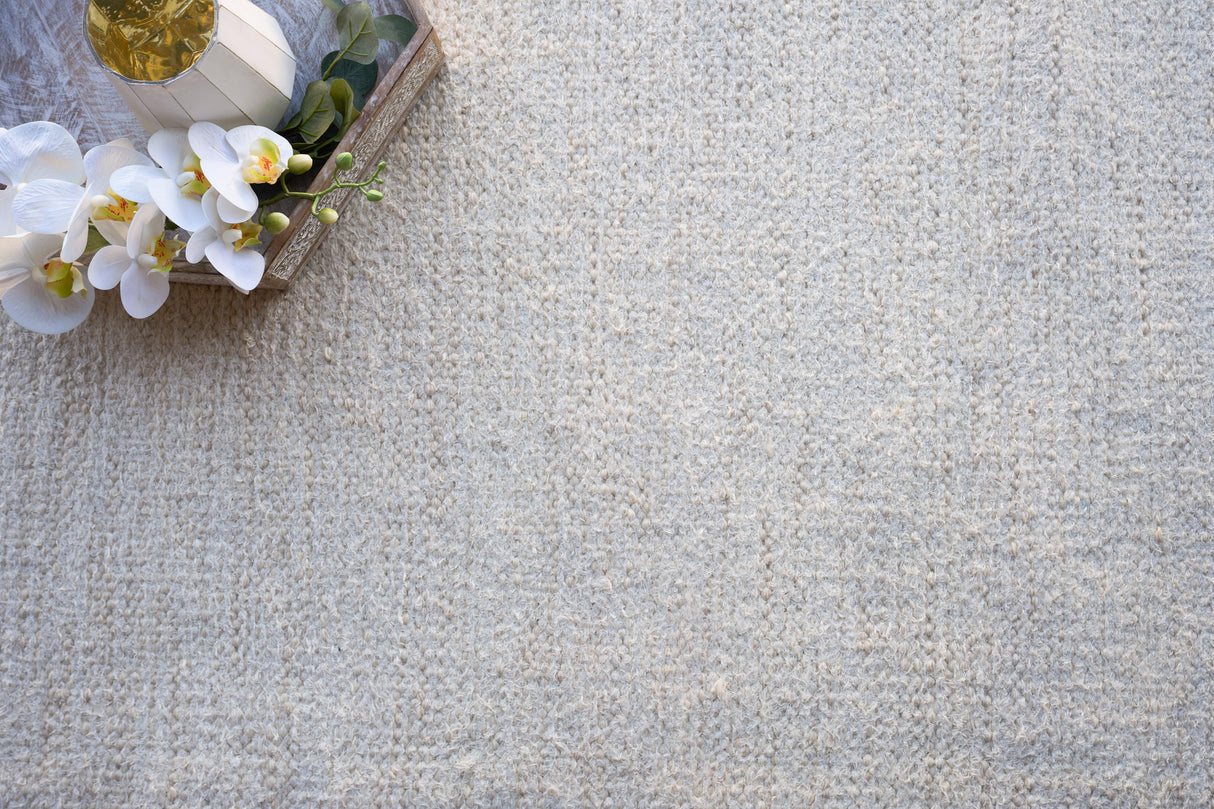 Exquisite Rugs Tranquility Flatweave Wool/Mohair in 4957 Ivory 8' x 10' Area Rug