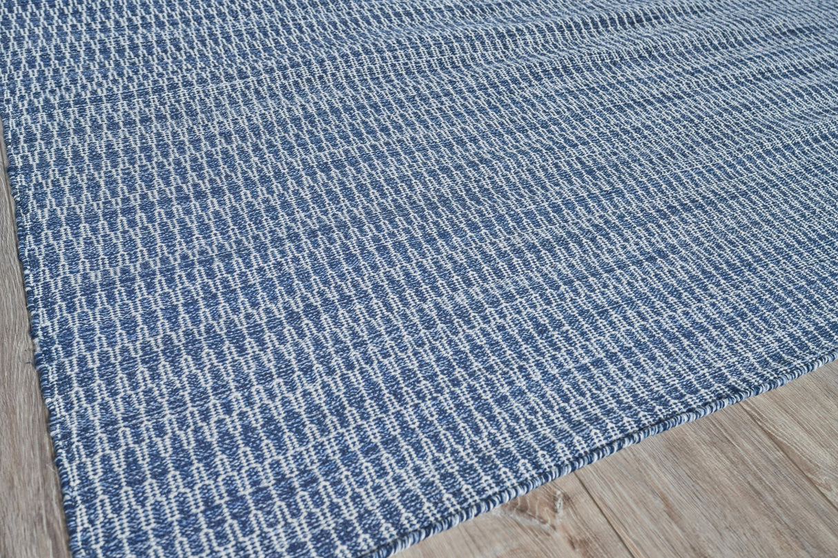 Exquisite Rugs Florence Indoor/Outdoor Flatweave PET yarn 4962 Navy 2' x 3' Area Rug