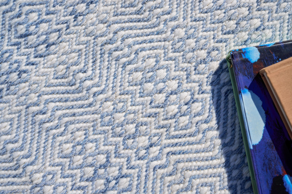 Exquisite Rugs Echo Indoor/Outdoor Flatweave PET yarn 4979 Light Blue 2' x 3' Area Rug