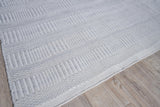 Exquisite Rugs Naples Indoor/Outdoor Flatweave PET yarn 4981 Light Silver 5' x 8' Area Rug