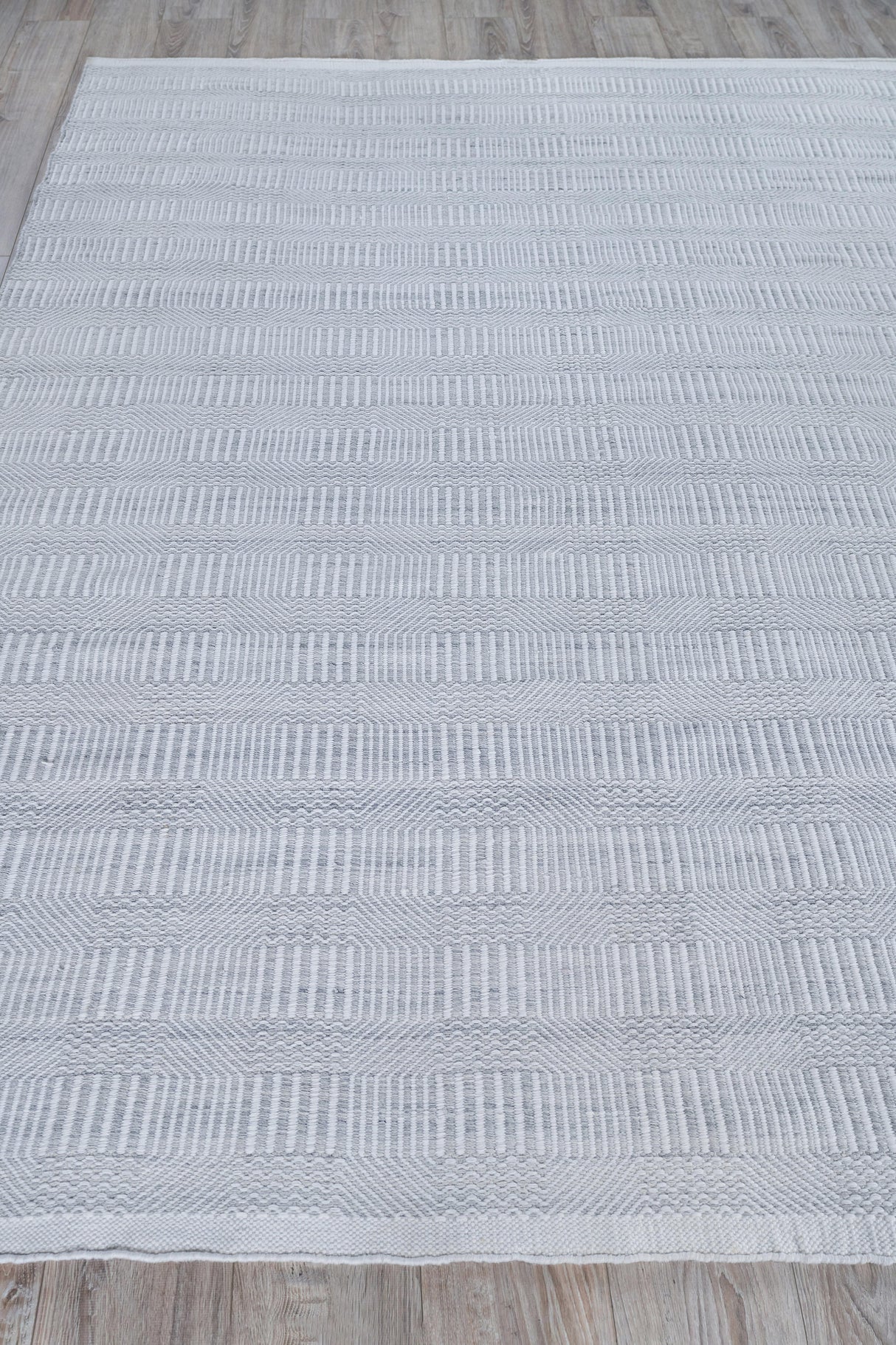 Exquisite Rugs Naples Indoor/Outdoor Flatweave PET yarn 4981 Light Silver 5' x 8' Area Rug