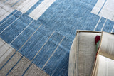 Exquisite Rugs Scandinavian Hand Loomed New Zealand Wool in 4992 Blue/Ivory 3' x 5' Area Rug