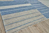 Exquisite Rugs Scandinavian Hand Loomed New Zealand Wool in 4992 Blue/Ivory 3' x 5' Area Rug
