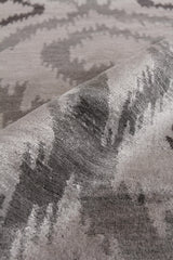 Exquisite Rugs Bamboo Silk Hand Knotted Bamboo Silk in 5001 Silver/Charcoal 9' x 12' Area Rug