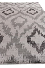 Exquisite Rugs Bamboo Silk Hand Knotted Bamboo Silk in 5001 Silver/Charcoal 9' x 12' Area Rug
