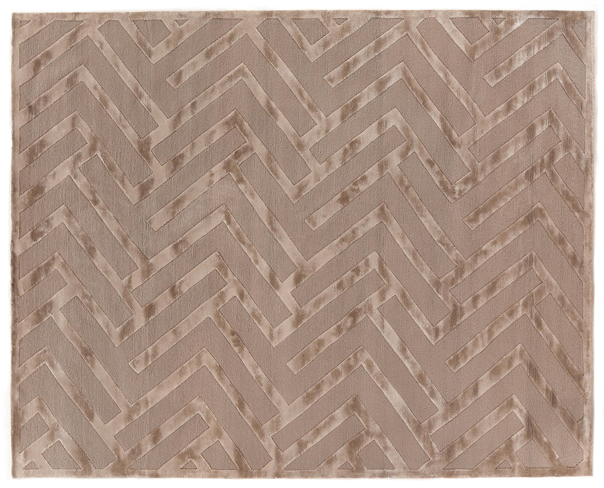 Exquisite Rugs Metro Velvet Hand Knotted Wool/Viscose in 5009 Beige 9' x 12' Area Rug