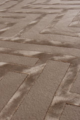 Exquisite Rugs Metro Velvet Hand Knotted Wool/Viscose in 5009 Beige 9' x 12' Area Rug