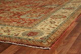 Exquisite Rugs Fine Serapi Hand Knotted New Zealand Wool in 5019 Rust/Light Gold 10' x 14' Area Rug