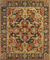Exquisite Rugs Antique Weave Serapi Hand Knotted New Zealand Wool in 5024 Rust/Navy/Gold 12' x 15' Area Rug