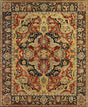 Exquisite Rugs Antique Weave Serapi Hand Knotted New Zealand Wool in 5024 Rust/Navy/Gold 8' x 10' Area Rug