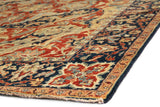 Exquisite Rugs Antique Weave Serapi Hand Knotted New Zealand Wool in 5024 Rust/Navy/Gold 8' x 10' Area Rug