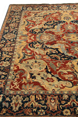 Exquisite Rugs Antique Weave Serapi Hand Knotted New Zealand Wool in 5024 Rust/Navy/Gold 9' x 12' Area Rug
