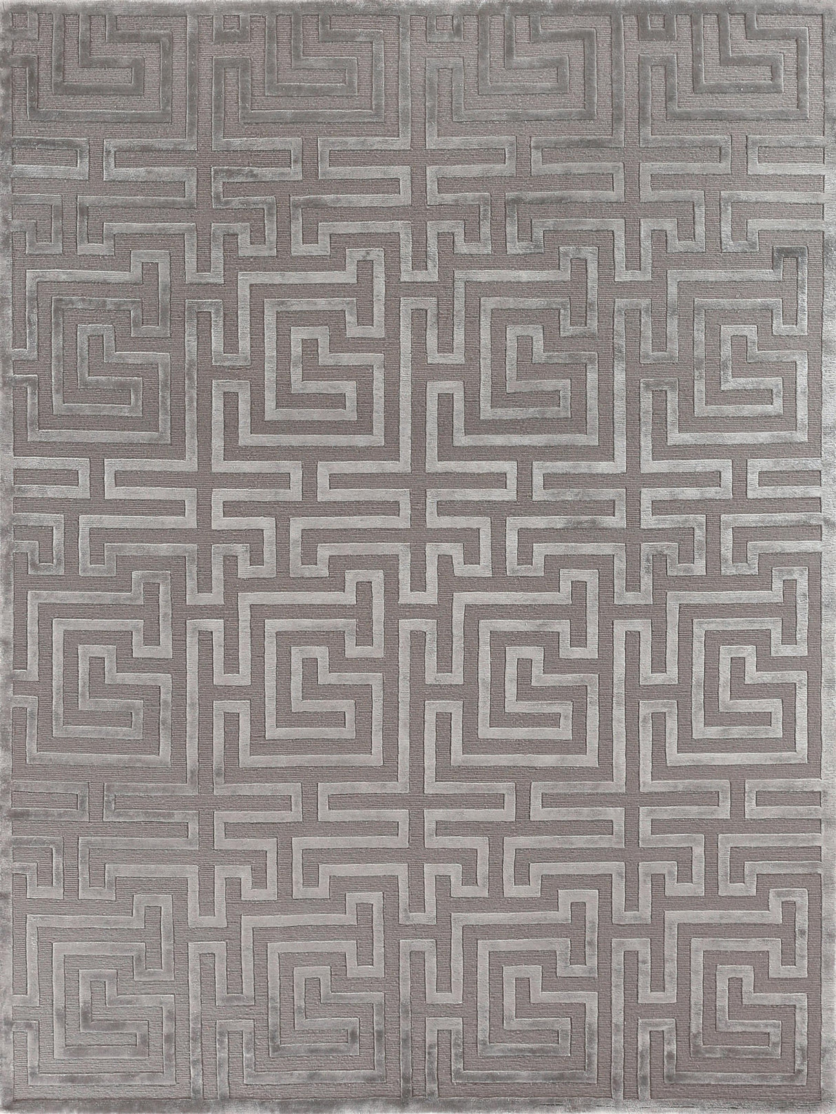 Exquisite Rugs Metro Velvet Hand Knotted Wool/Viscose in 5041 Taupe 8' x 10' Area Rug