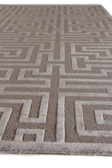 Exquisite Rugs Metro Velvet Hand Knotted Wool/Viscose in 5041 Taupe 8' x 10' Area Rug