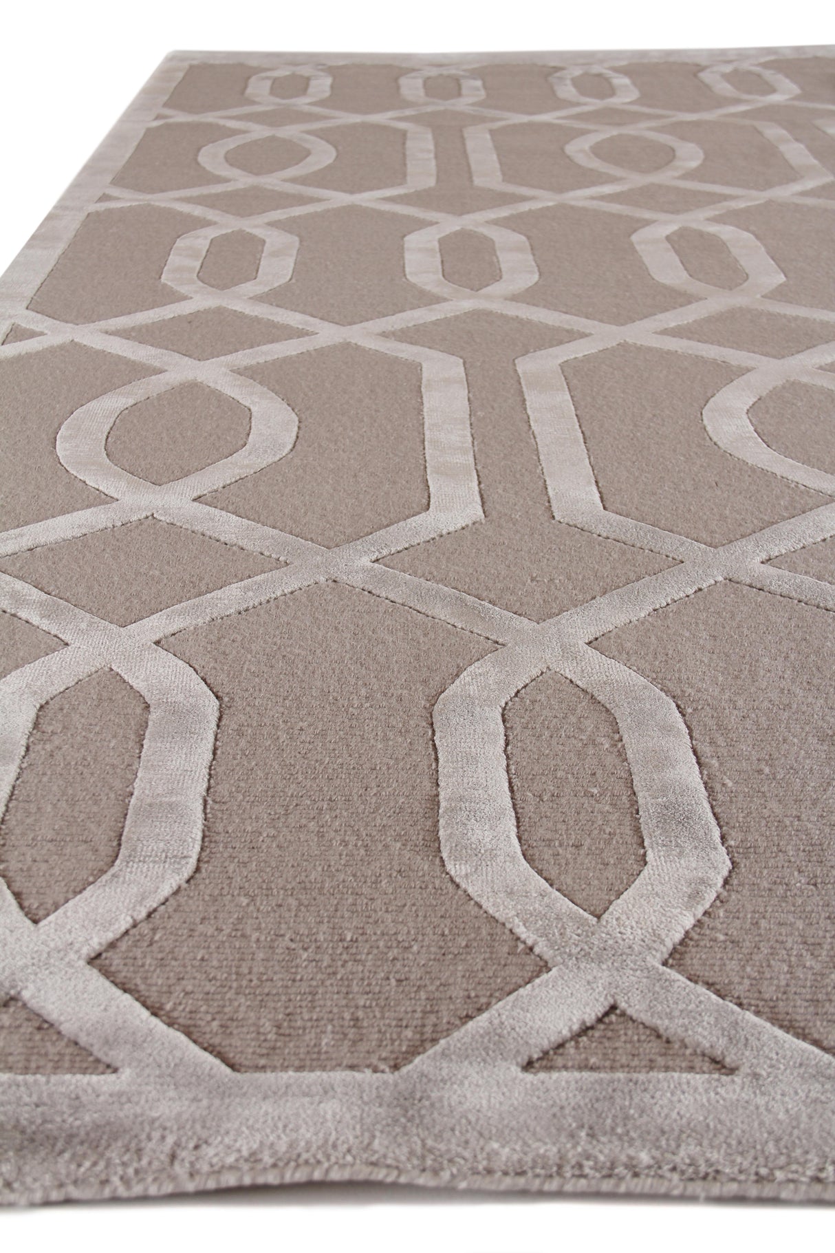 Exquisite Rugs Metro Velvet Hand Knotted Wool/Viscose in 5046 Light Taupe 10' x 14' Area Rug