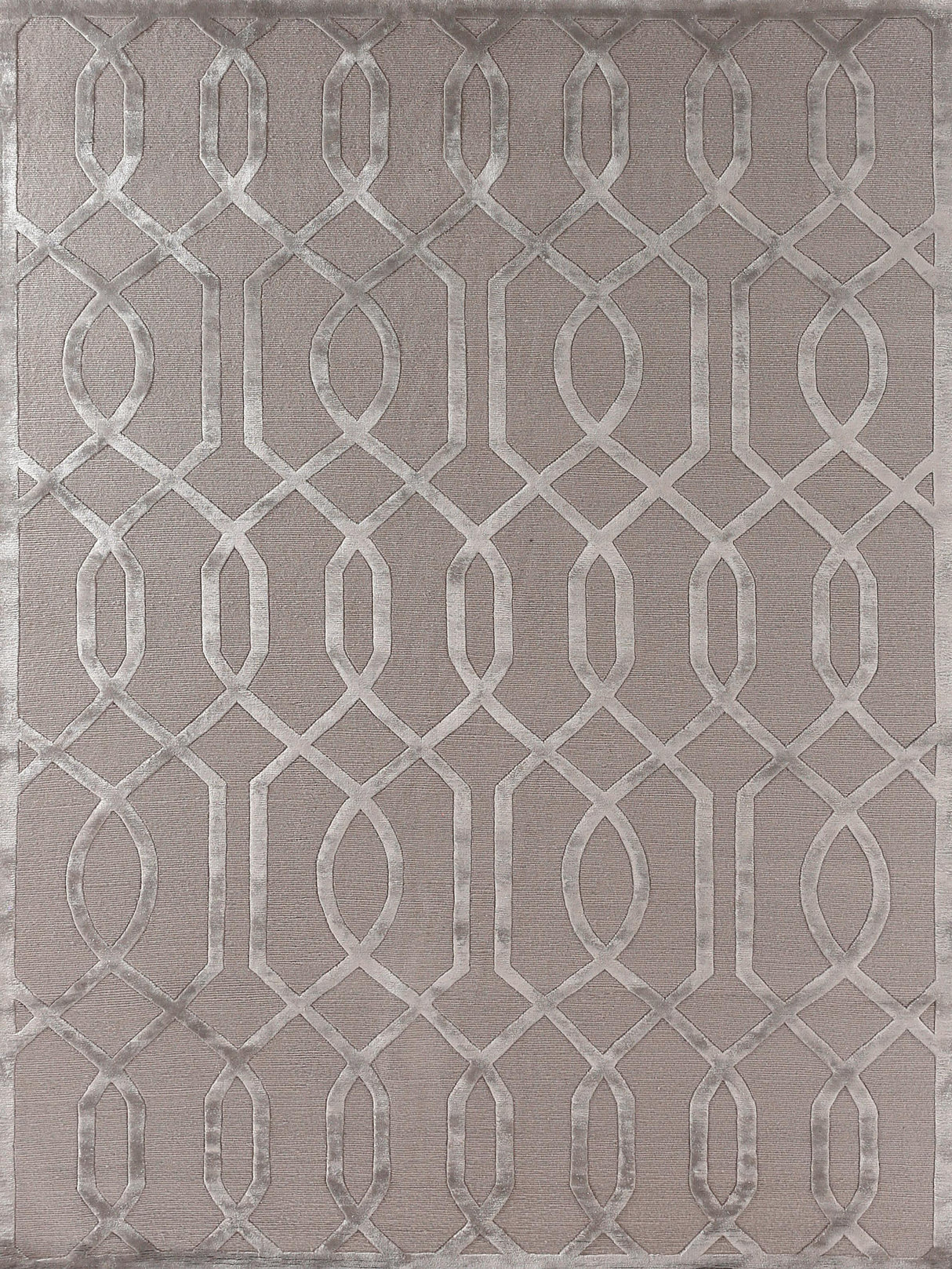 Exquisite Rugs Metro Velvet Hand Knotted Wool/Viscose in 5046 Light Taupe 6' x 9' Area Rug