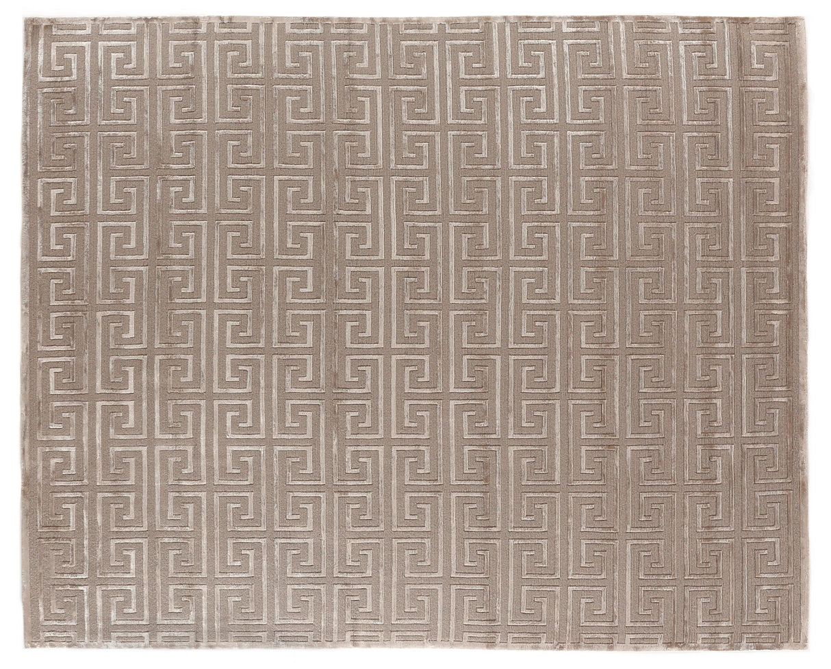Exquisite Rugs Metro Velvet Hand Knotted Wool/Viscose in 5049 Beige 8' x 10' Area Rug