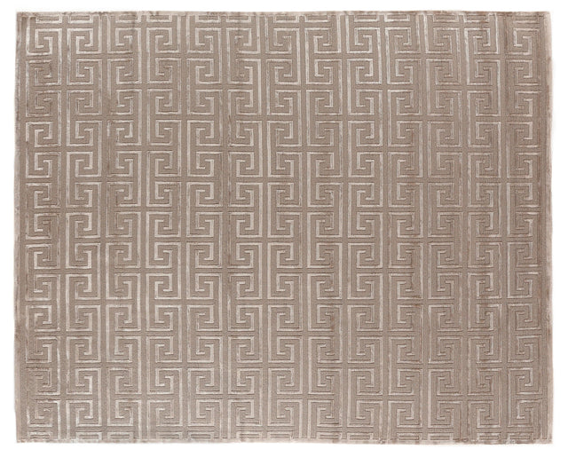 Exquisite Rugs Metro Velvet Hand Knotted Wool/Viscose in 5049 Beige 8' x 10' Area Rug