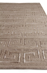 Exquisite Rugs Metro Velvet Hand Knotted Wool/Viscose in 5049 Beige 8' x 10' Area Rug