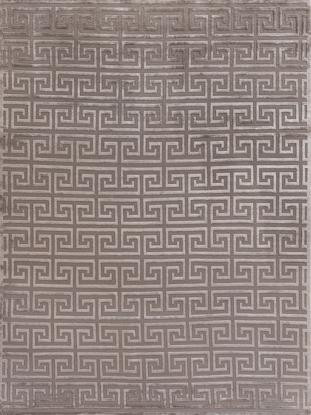 Exquisite Rugs Metro Velvet Hand Knotted Wool/Viscose in 5048 Taupe 8' x 10' Area Rug