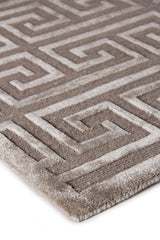 Exquisite Rugs Metro Velvet Hand Knotted Wool/Viscose in 5048 Taupe 8' x 10' Area Rug