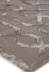 Exquisite Rugs Metro Velvet Hand Knotted Wool/Viscose in 5057 Taupe 12' x 15' Area Rug