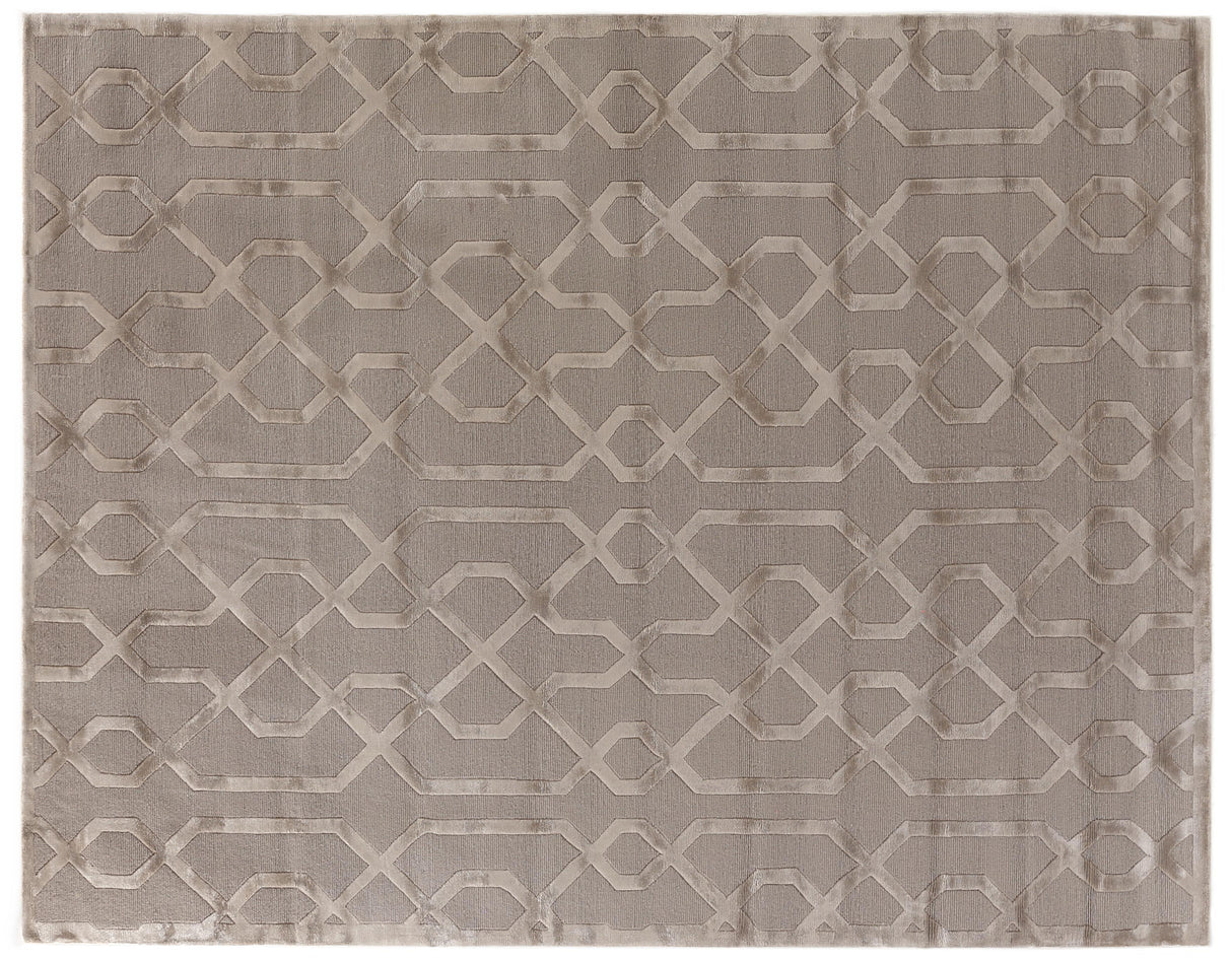 Exquisite Rugs Metro Velvet Hand Knotted Wool/Viscose in 5058 Light Beige 12' x 15' Area Rug