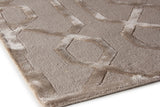 Exquisite Rugs Metro Velvet Hand Knotted Wool/Viscose in 5058 Light Beige 12' x 15' Area Rug